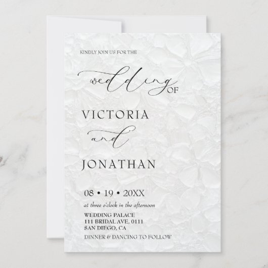 Weiß Schwarz in einem Eleganten Einladung (Vorderseite)