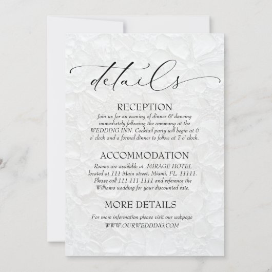 Weiß Schwarz in einem Eleganten Einladung (Rückseite)