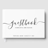 Weiß-Schwarz-Kalligrafie-Ereignis oder Hochzeit Gästebuch (Vorderseite)