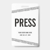 Weiß Schwarz Konzert All Access Pass Presse Ausweis (Rückseite)
