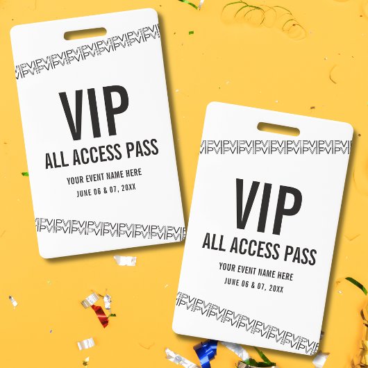 Weiß Schwarz Konzert Ticket VIP All Access Pass Ausweis