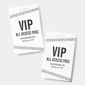 Weiß Schwarz Konzert Ticket VIP All Access Pass Ausweis (Vorder- & Rückseite)