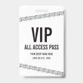 Weiß Schwarz Konzert Ticket VIP All Access Pass Ausweis (Vorderseite)