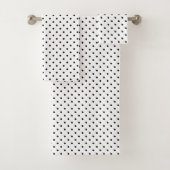 Weiß/schwarz Polka Dots Badetuch Set (Insitu)