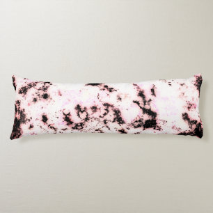 Weiß Schwarz Rosa Marmor Farbspritzer Abstract Seitenschläferkissen