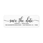 Weiß Schwarz SAVE THE DATE Hochzeit Rücksendeadres (Vorne)