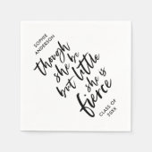 Weiß & Schwarz Script Klein aber fierce Shakespear Serviette (Vorderseite)