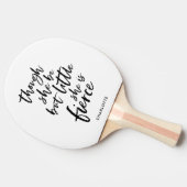 Weiß & Schwarz Script Klein aber fierce Shakespear Tischtennis Schläger (Seitenansicht)