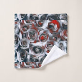 Weiß-, Schwarz-, Silber- und rote Rosen-Malerei Badhandtuch Set (Waschlappen)