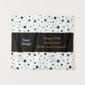 Weiß/Schwarz-Stars mit Jubiläum von Botschaft/Foto Wandteppich (Vorderseite (Horizontal))