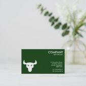Weiß-Schwarz-Steer-Symbol - Wechselseiten Visitenkarte (Stehend Vorderseite)