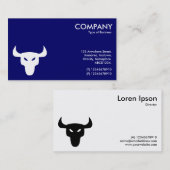 Weiß-Schwarz-Steer-Symbol - Wechselseiten Visitenkarte (Vorne/Hinten)