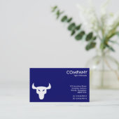 Weiß-Schwarz-Steer-Symbol - Wechselseiten Visitenkarte (Stehend Vorderseite)