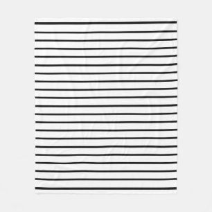 Weiß-Schwarz-Streifen-Design Fleecedecke