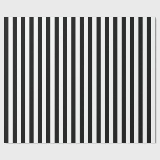 Weiß/Schwarz Streifen Geschenkpapier (Flach)