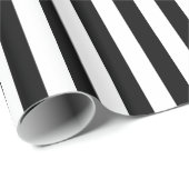 Weiß/Schwarz Streifen Geschenkpapier (Rolleneckpunkt)