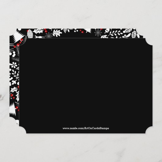 Weiß-Schwarz-Weihnachtskraut-Party Einladung (Vorne/Hinten)