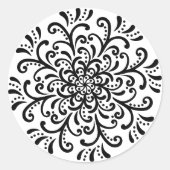 Weiß-Schwarz-Weiß-Geblüht Aufkleber (Vorderseite)