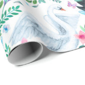 Weiß-schwarz-weißer Schwanensee nahtloser Fleck Geschenkpapier (Rolleneckpunkt)