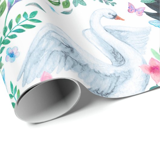 Weiß-schwarz-weißer Schwanensee nahtloser Fleck Geschenkpapier (Rolleneckpunkt)