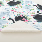 Weiß-schwarz-weißer Schwanensee nahtloser Fleck Sherpadecke (3/4)