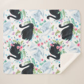 Weiß-schwarz-weißer Schwanensee nahtloser Fleck Sherpadecke (Vorderseite (Horizontal))