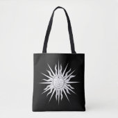 Weiß & Schwarz Whimsical Sun Celestial Astrologie Tasche (Vorderseite)
