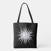 Weiß & Schwarz Whimsical Sun Celestial Astrologie Tasche (Rückseite)