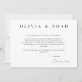 Weiß & Schwarz Wir sind Verlobte Ankündigungskarte Ankündigung (Vorderseite)