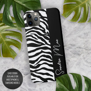 Weiß Schwarz Zebra Haut Streifen Druck Muster iPhone 16 Pro Max Hülle