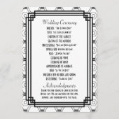 Weiß-schwarze Art Deco-Hochzeitsprogramme Programm (Rückseite)