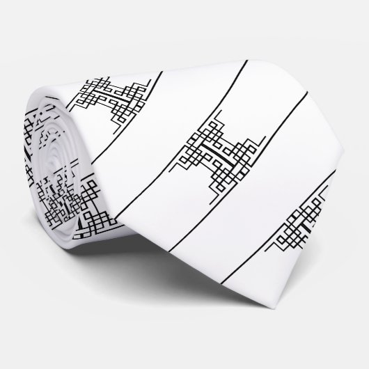 Weiß-schwarze Krawatte im Älteremo-Stil (Gerollt)