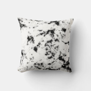 Weiß Schwarze Marmor-Farbspritzer Abstract Kissen