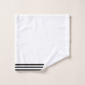 Weiß + Schwarze Streifen Badhandtuch Set (Waschlappen)