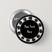 Weiß-Schwarzer Schädel-Knopf Button (Vorne & Hinten)