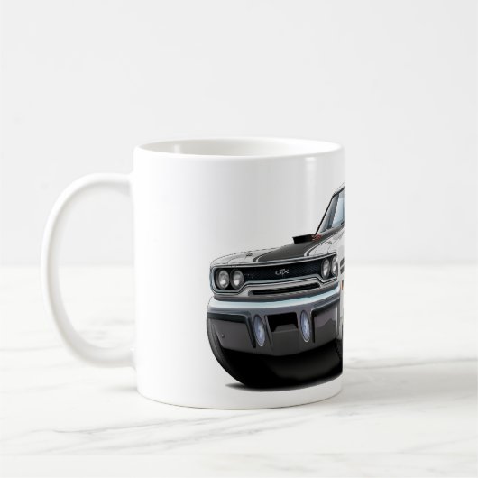 Weiß-Schwarzes Auto 1970 Plymouths GTX Kaffeetasse (Links)
