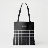 Weiß-schwarzes Rastermuster Tasche (Vorderseite)