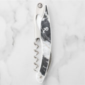 Weiß & SchwarzFalscher Marmor-Monogramm Kellnermesser (Vorderseite)