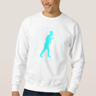 Weiß-Schweiss-Shirt mit blauem Dino-Modus-Logo Sweatshirt
