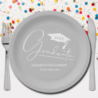 Weiß-Script-Graduierungstafel Silver Gray