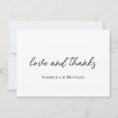 Weiß | Script Wedding Dankeschön Karten (Vorderseite)