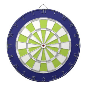 Weiß, Silber, Limette und Navy Dartscheibe