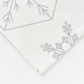 Weiß & Silber Weihnachten Schneeflockenmuster Wint Fleecedecke (Ecke)