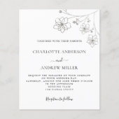 Weiß-Silberblumen-Hochzeitseinladung Flyer (Vorne)