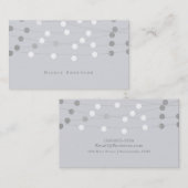 Weiß silbergraue String-Leuchten Moderner Chic Gla Visitenkarte (Vorne/Hinten)