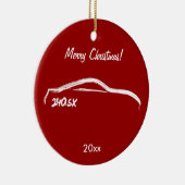 Weiß-Silhouette Nissans 240SX Keramik Ornament (Rechts)