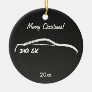 Weiß-Silhouette Nissans 240SX Keramikornament