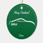 Weiß-Silhouette Nissans 240SX Keramikornament (Links)