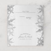 Weiß & Silver Winter Wonderland Schneeflocken Sitz Platzkarte (Außenseite Aufgefaltet)