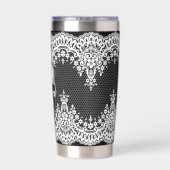 Weiss-Spitze-Gothic-Totenkopf Thermobecher (Rückseite)